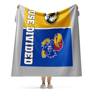 Personalized Sports Team Blanket - 2 Schools College Blanket - House Divided Gift for Him