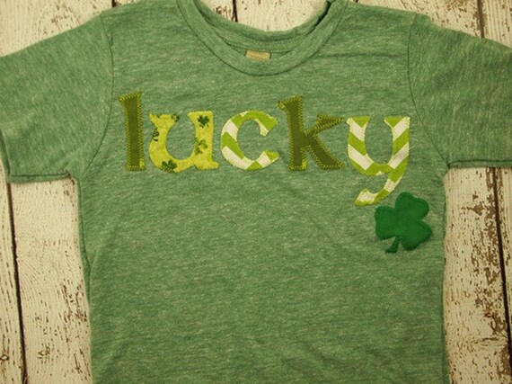 Saint Patrick's Day shirt children's shirt shamrock lucky Irish shirt chevron Boys and Girls tee St Patty's Day shirt