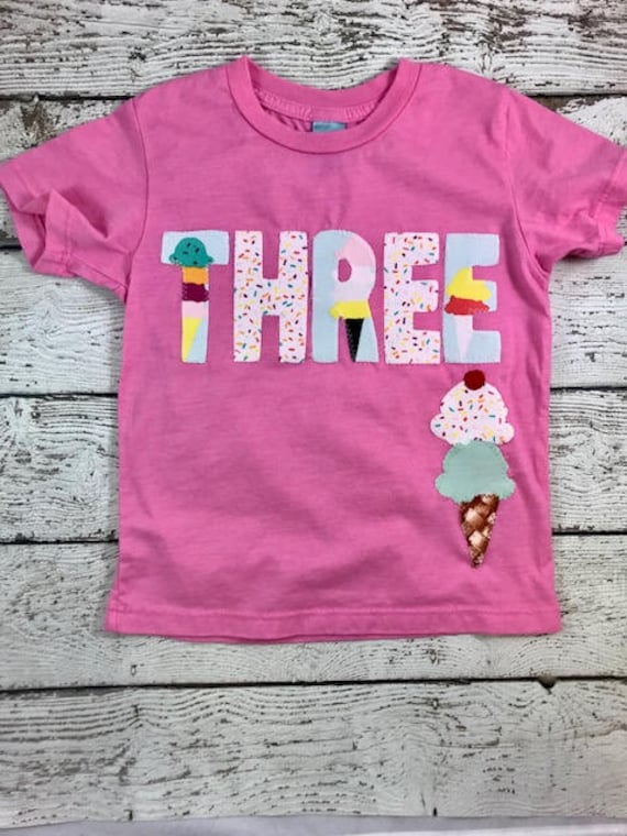 Ice cream party, ice cream outfit, girl's birthday outfit, girl's shirt, ice cream invite, ice cream decor, teal and purple, ice cream cone Il_570xn
