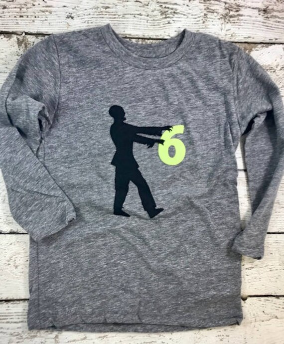 Zombie shirt, monster birthday shirt, boys birthday shirt, 6 shirt, big boys birthday shirt, scary tee, monsters, zombie, boys shirt Il_570xn