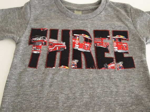 Firetruck Fire Truck Shirt Birthday Tee Organic Blend Boys Birthday Shirt truck shirt firetruck party Il_570xn