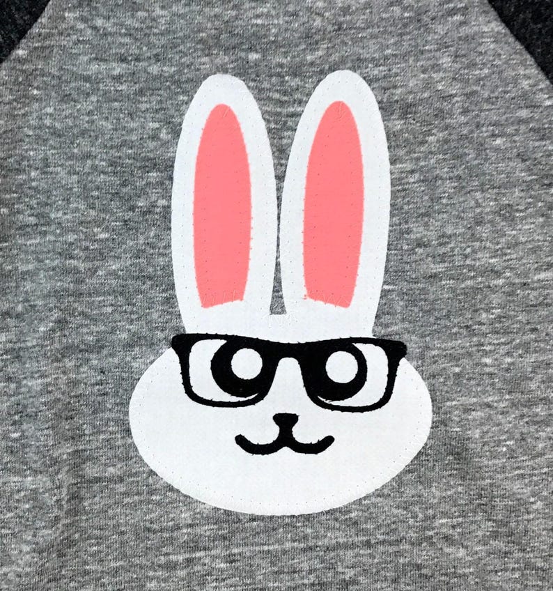 Funny Bunny Shirt, Easter Shirt, Easter t-shirt, Bunny with Glasses, Easter Shirts for Toddler, Bunny Glasses, Easter T Shirt for Kids image 2