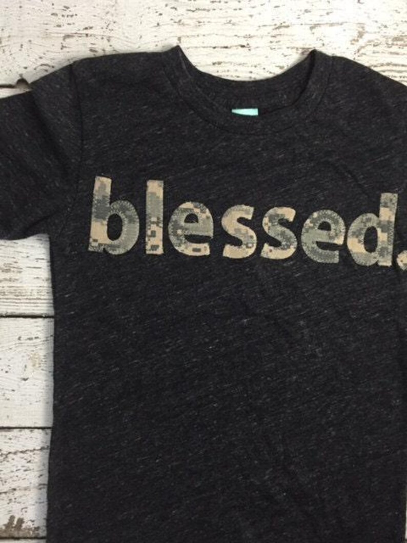 Blessed Shirt Children's blessed tee great for church Christian shirt customizable camo print girls shirt boys shirt image 2