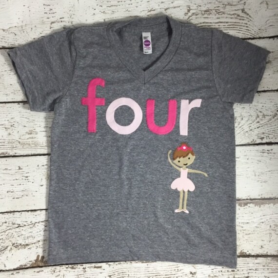 Ballerina birthday shirt Ballerina party girl's tshirt, pink tutu ballet slipper prima ballerina , pink party, girl's birthday shirt Il_570xn