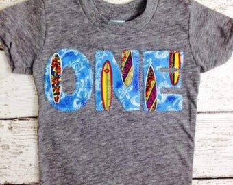 Surfer Birthday Tee Organic Shirt Blend boys birthday shirt surfing waves beach theme Hawaiian surfboard shirt surfer party, surf invitation