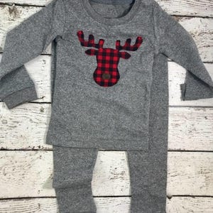 Pijama de alce a cuadros estilo búfalo para toda la familia, pijamas navideños familiares, pijamas navideños personalizados, pijamas navideños, pijamas navideños para la familia