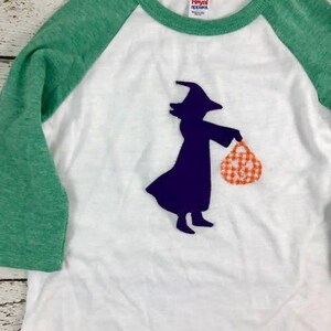 Girl's Halloween Shirt, girl's witch shirt, witch costume, witch outfit, girls halloween outfit, girls halloween outfit, toddler halloween image 4