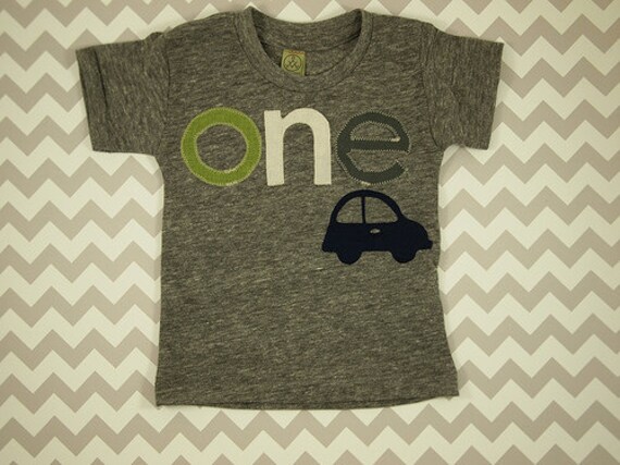 Car Birthday Tee Organic Blend grey Shirt Boys Birthday Shirt little blue car chevron navy green grey Il_570xn