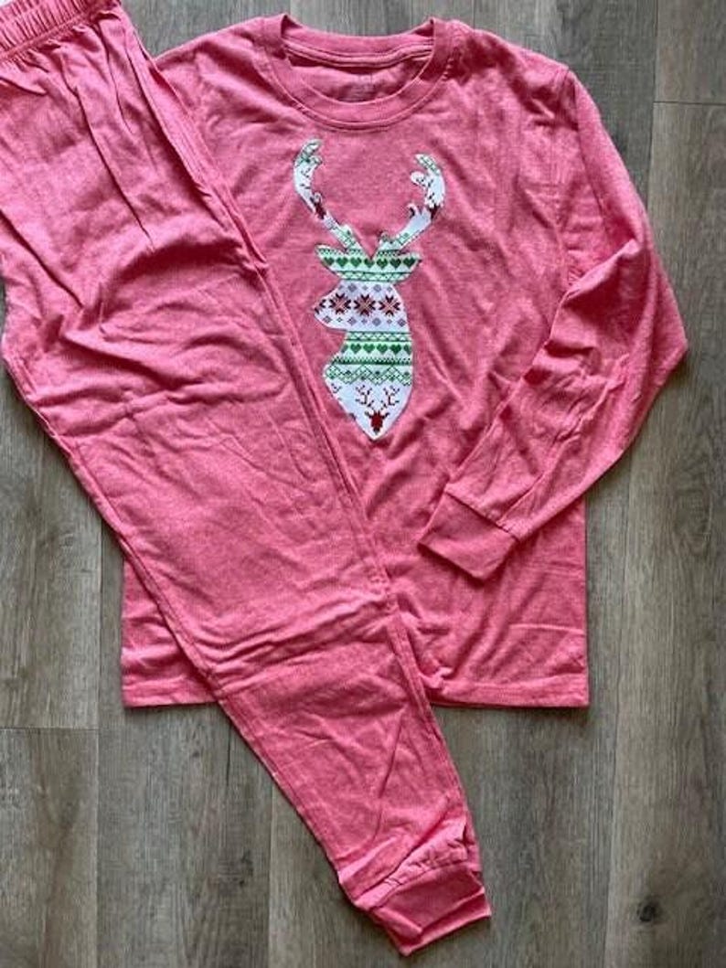 Fair Isle Pajama, Family Christmas pajama, deer pajama, holiday pajama sets, famjam, women's pajama, kids pajama, mens pajama image 5