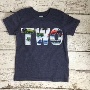 Train Birthday Shirt, train party, train shirt, train invite, steam train, Organic Tee, Boys Birthday, Train T-shirt choo choo second bday image 3