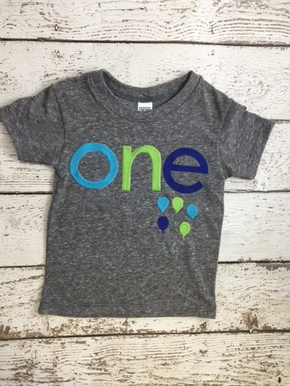 Balloon shirt Boy's Birthday Tee blue and green Organic Shirt Blend first birthday shirt photo prop turquoise, lime, royal blue kids clothes Il_570xn