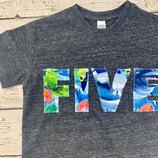 Sea creature birthday shirt, Fish birthday shirt, fish shirt, whale, aquarium party, children's birthday shirt, sea turtle, dolphin