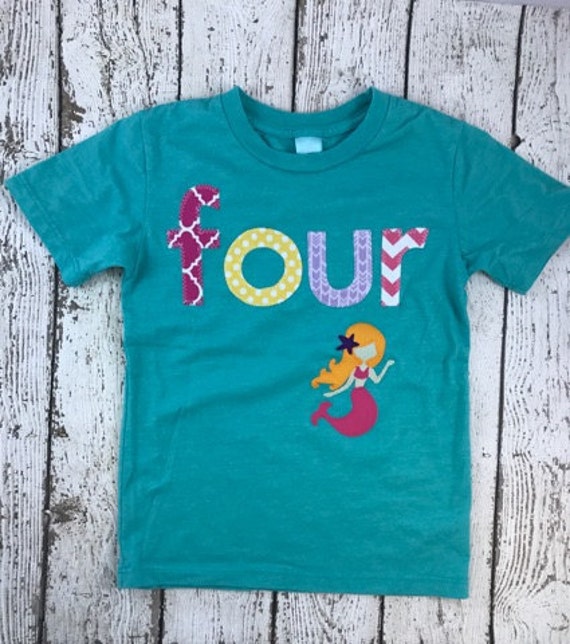 Mermaid Birthday Shirt, Girls Mermaid Birthday, Little Mermaid Birthday, any Birthday Mermaid Shirt, Under the Sea Birthday Shirt, Mermaid Il_570xn