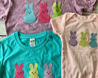 Easter bunnies kids shirt or one piece, Easter outfit, Easter shirt,  Easter egg hunt, children's shirt Boys and Girls tee pick colors bunny