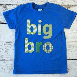 Big brother shirt big bro sibling tee chevron plaid houndstooth etc construction children&#39;s shirt birth announcement
