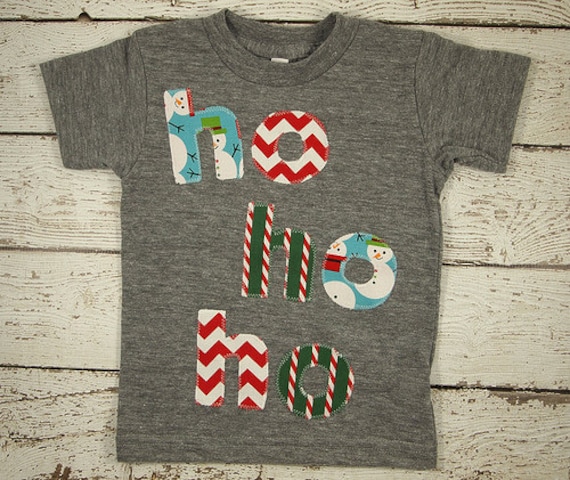 Christmas shirt Ho ho ho Holiday Shirt Christmas tee toddler baby great present snowman candy cane chevron Il_570xn