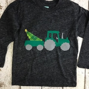 Christmas shirt, raglan shirt, tractor shirt, construction, Children&#39;s shirt, hipster kid, toddler baby youth, Christmas truck