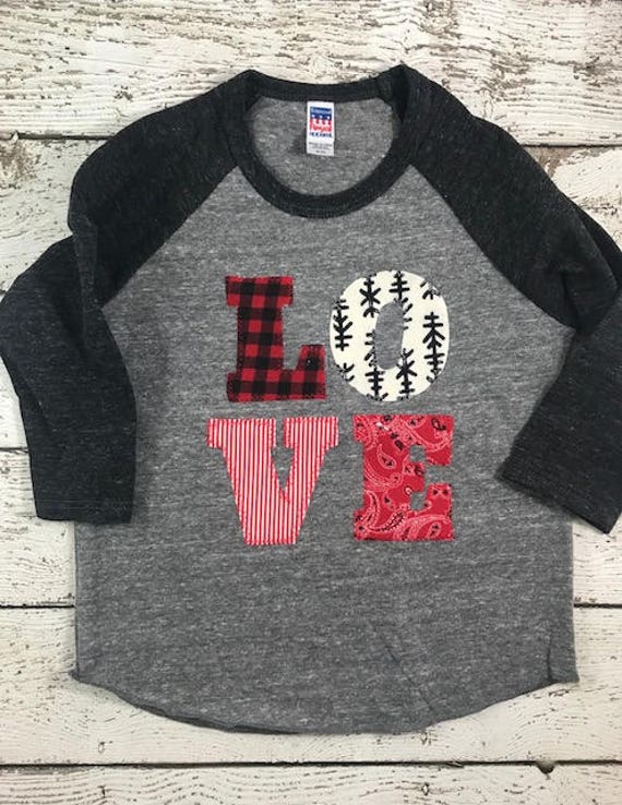Kids Valentine's Day shirt, love shirt, baseball shirt, heart shirt, Valentine's outfit, children's shirt, raglan boys shirt or girls shirt Il_570xn