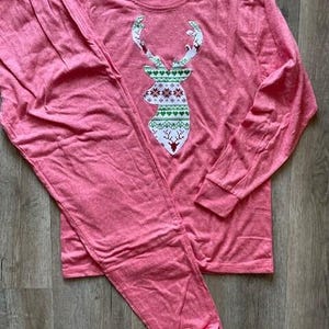 Fair Isle Pajama, Family Christmas pajama, deer pajama, holiday pajama sets, famjam, women's pajama, kids pajama, mens pajama image 7