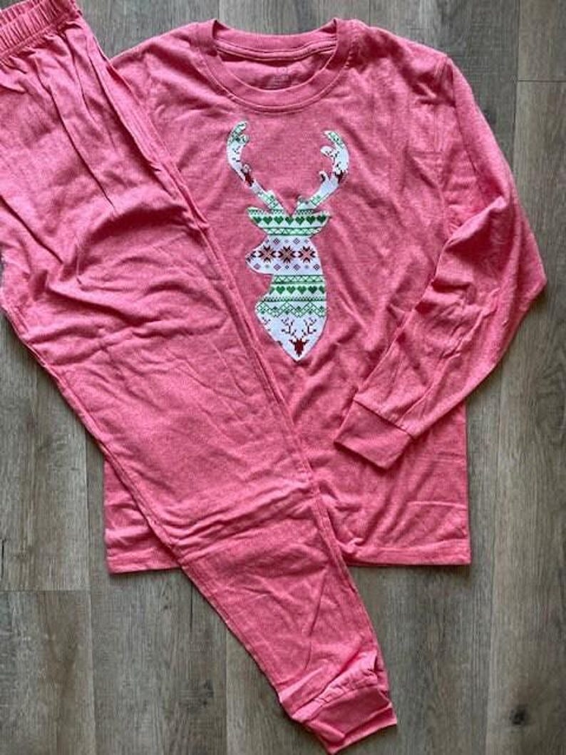 Fair Isle Pajama, Family Christmas pajama, deer pajama, holiday pajama sets, famjam, women's pajama, kids pajama, mens pajama image 7