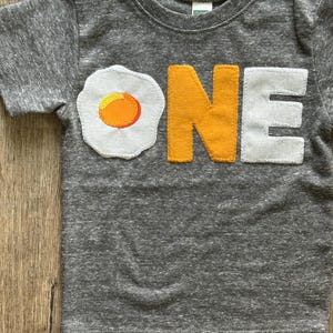 One Eggcellent First Birthday Shirt, Cute First Birthday Egg Theme, Custom Any Age Sunny Side Up Egg Tee, Brunch Party Birthday Tshirt