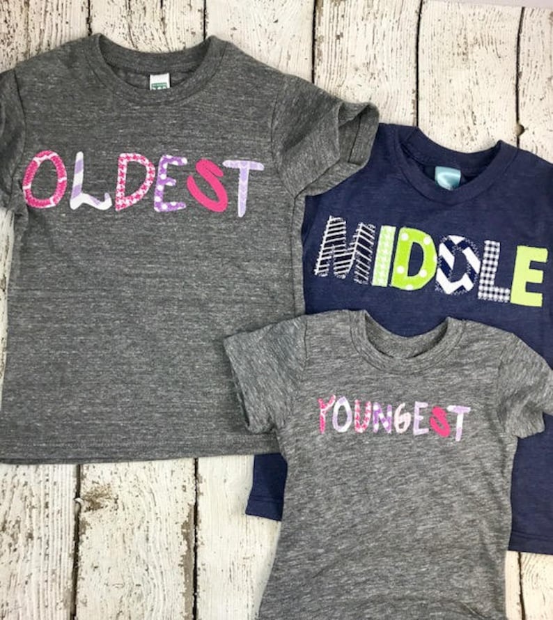 oldest middle and youngest shirts