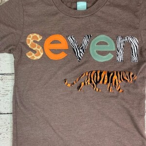 Tiger birthday shirt, tiger shirt, zoo party, jungle animal shirt, safari party, boys birthday shirt for any age, animal print, zoo animal