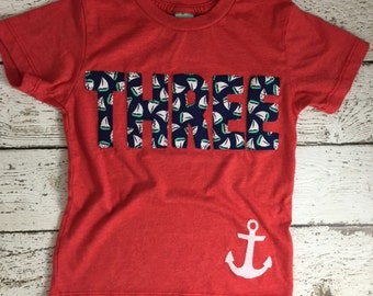 Nautical birthday party, nautical invitation, beach party, nautical shirt, sailboat party, Nautical Theme Birthday Shirt, kid's birthday tee