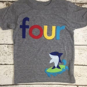 Shark Birthday shirt, boy&#39;s birthday shirt, shark party, nautical party,  Customize colors lime turquoise orange aquarium party fish