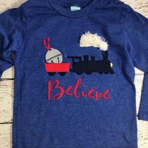 Polar express shirt, Train shirt, Christmas train, Christmas train outfit, Holiday outfit, Boys train shirt, train outfit, train tee image 3