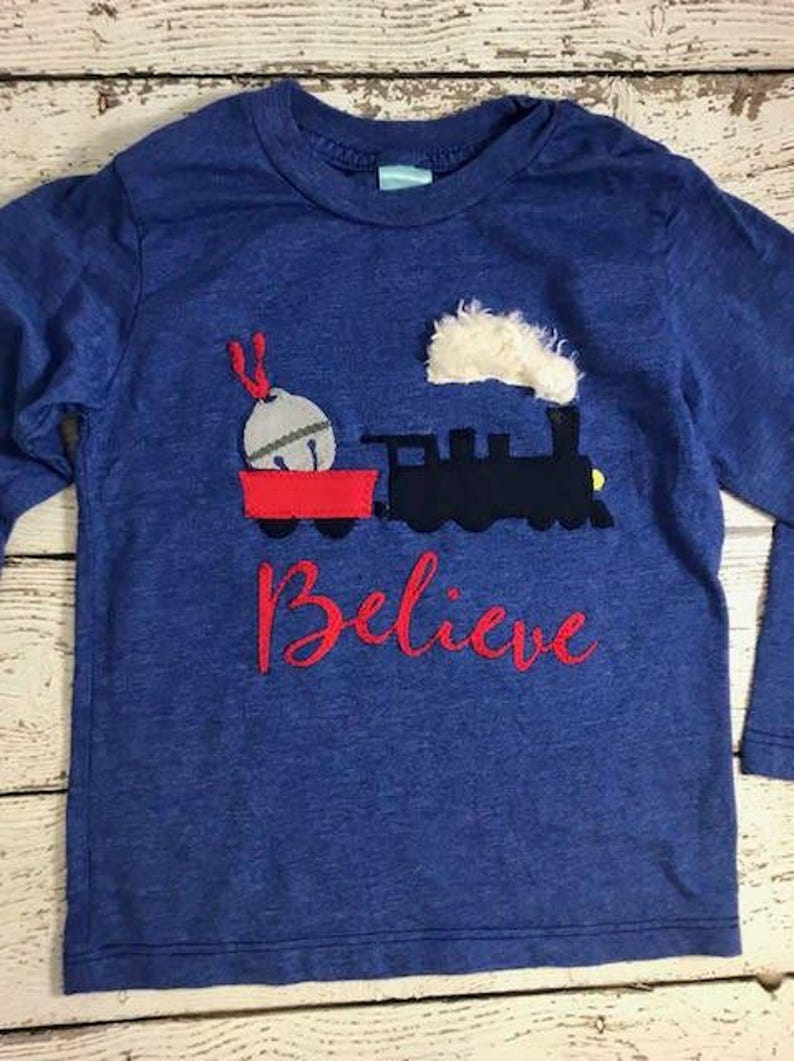 Polar express shirt, Train shirt, Christmas train, Christmas train outfit, Holiday outfit, Boys train shirt, train outfit, train tee image 3