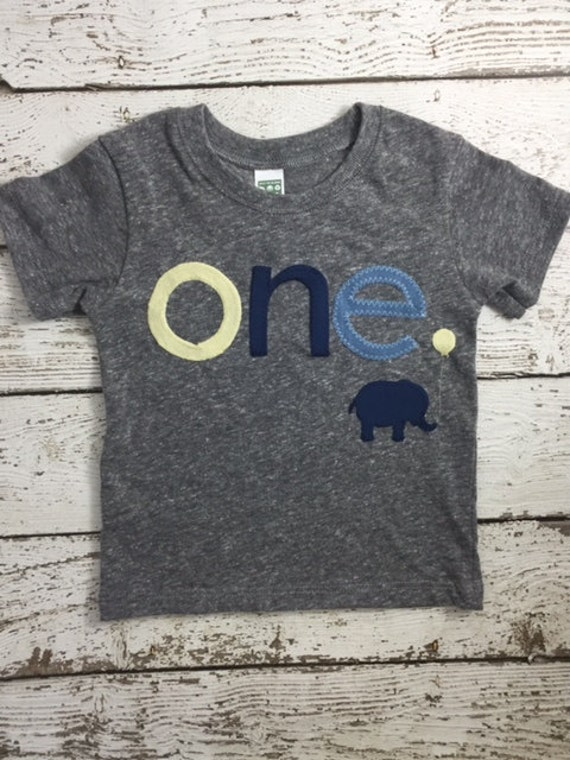 Elephant Birthday shirt light yellow and blue or customize colors Boys Girls Organic Blend Birthday Tee first birthday shirt Il_570xn