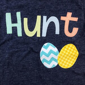 Hunt Shirt, Easter Egg Hunt Outfit, Easter Egg Shirt, Easter T Shirt for Kids, Easter Outfit for Toddler, Pastels, Mint Green, Yellow, Peach image 2
