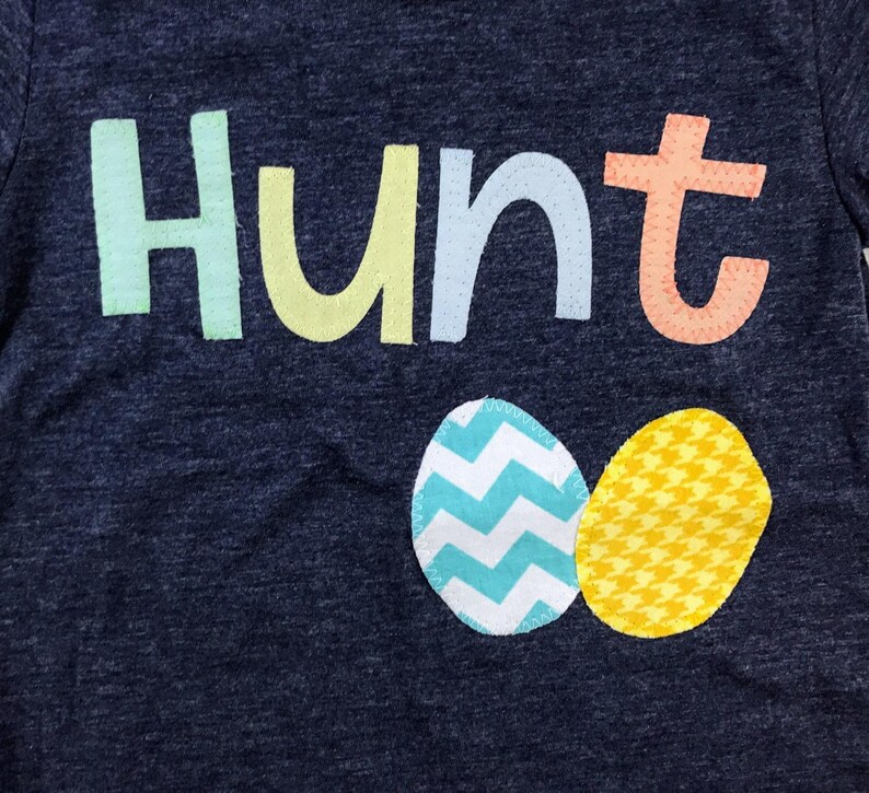 Hunt Shirt, Easter Egg Hunt Outfit, Easter Egg Shirt, Easter T Shirt for Kids, Easter Outfit for Toddler, Pastels, Mint Green, Yellow, Peach image 2