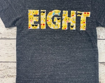 emoji birthday shirt, emoji shirt, emoji party shirt, funny face, Children's Birthday Shirt smile face birthday tee personalized kids shirt