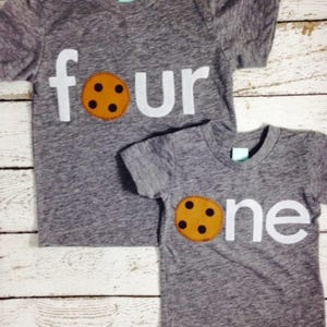 Chocolate chip Cookie Birthday Tee Cookie Shirt  first birthday shirt cookie party milk children&#39;s birthday shirt