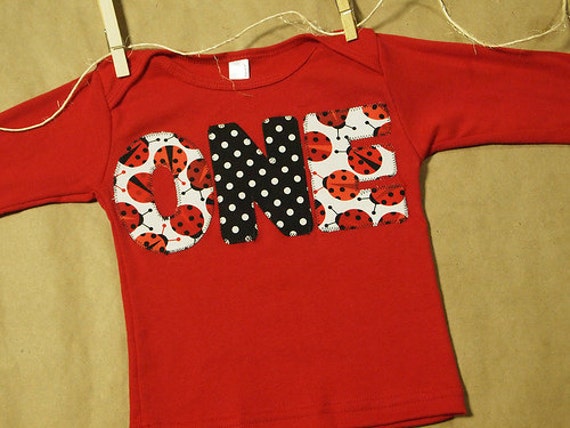 Lady Bug Shirt Organic Blend Lady bug and polka dot Tee Girls Birthday shirt Il_570xn