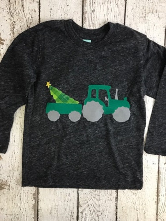 Christmas shirt raglan shirt tractor shirt construction Etsy