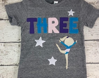 Gymnast birthday shirt, gymnast shirt, gymnastics party, dance party, girls birthday shirt, girls birthday outfit, custom birthday shirt