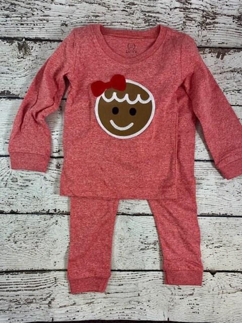 Children's Christmas Pajamas, Holiday Pajamas, Christmas pajama for family, plaid, gingerbread pajama image 5