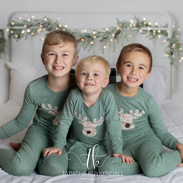 Moose Pajamas, Family Christmas Pajamas, Custom Christmas Pajamas, Holiday Pajamas, Christmas pj for family, infant Christmas pajamas