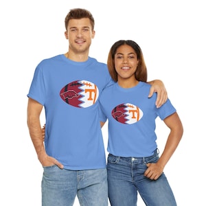 Split Football Team Shirt, Personalized Sports Tee Adults & Kids, Two Team Custom Football T-shirt, Sports Lover Gift, Root for Both Top