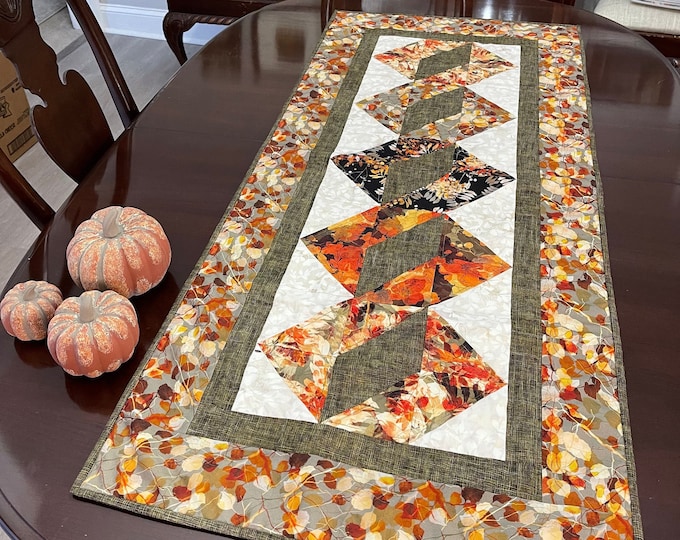 Autumn Table Runner, Fall Leaves Table Runner, Quilted Table Runner - Etsy