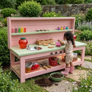 DIY Mud Kitchen Plans PDF | Wooden Outdoor Play Kitchen Blueprint