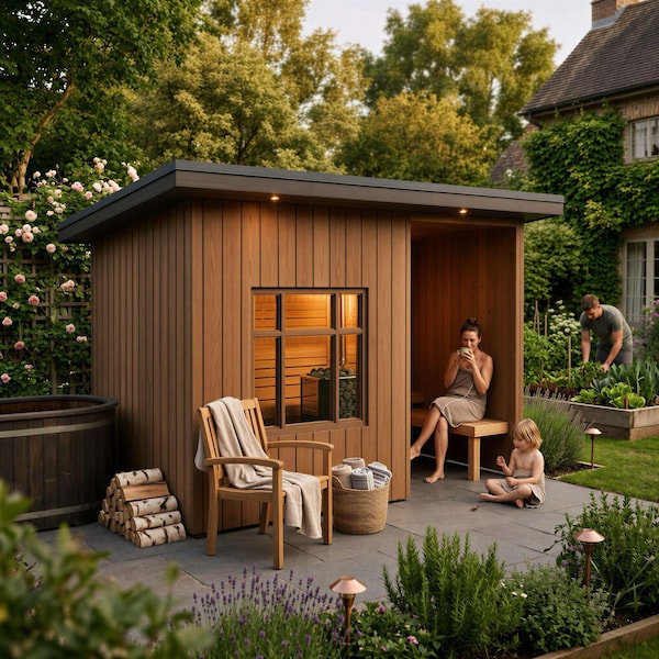 Planos para sauna exterior de bricolaje / Planos para sauna de 4 personas / Sauna moderna de cedro / Planos para construir una sauna de madera / Caseta para sauna de jardín / Descarga digital en PDF