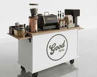 DIY Mobile Coffee Cart Plans PDF | Collapsible Bar Cart | Foldable Coffee Cart