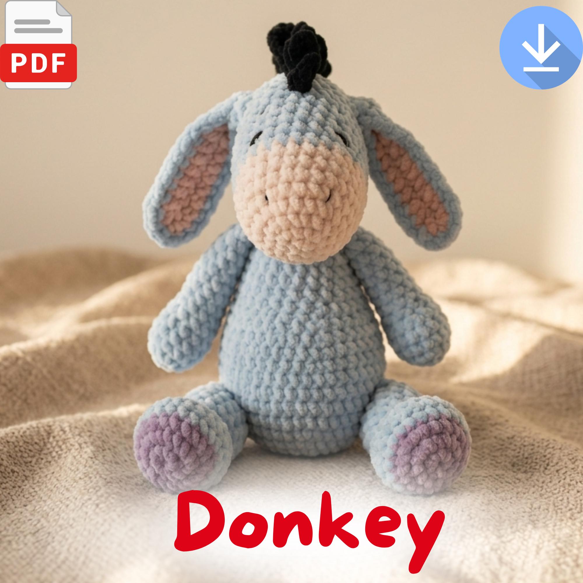 Eeyore Crochet Pattern | Donkey Amigurumi Pattern | Photo Tutorial