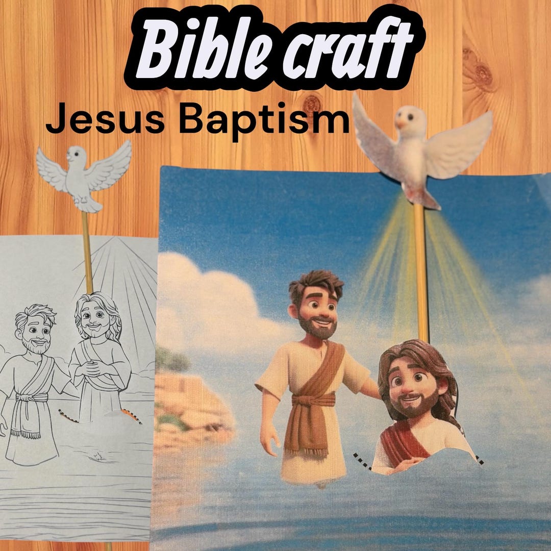 Jesus Baptism Bible Craft Activity for Kids | Sunday School Printable ...