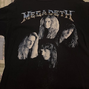 トップス Megadeth 90's Megadeth T-Shirt 1990 Rust In Peace Album Band Tour Tee
