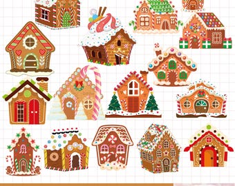 Gingerbread House SVG clipart, Christmas Silhouette, Winter Holiday Paper Home, Cut Files, Instant Download